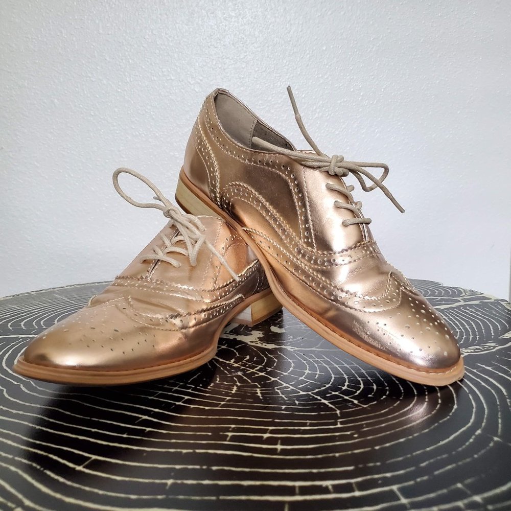 Rose Gold Oxford Shoes